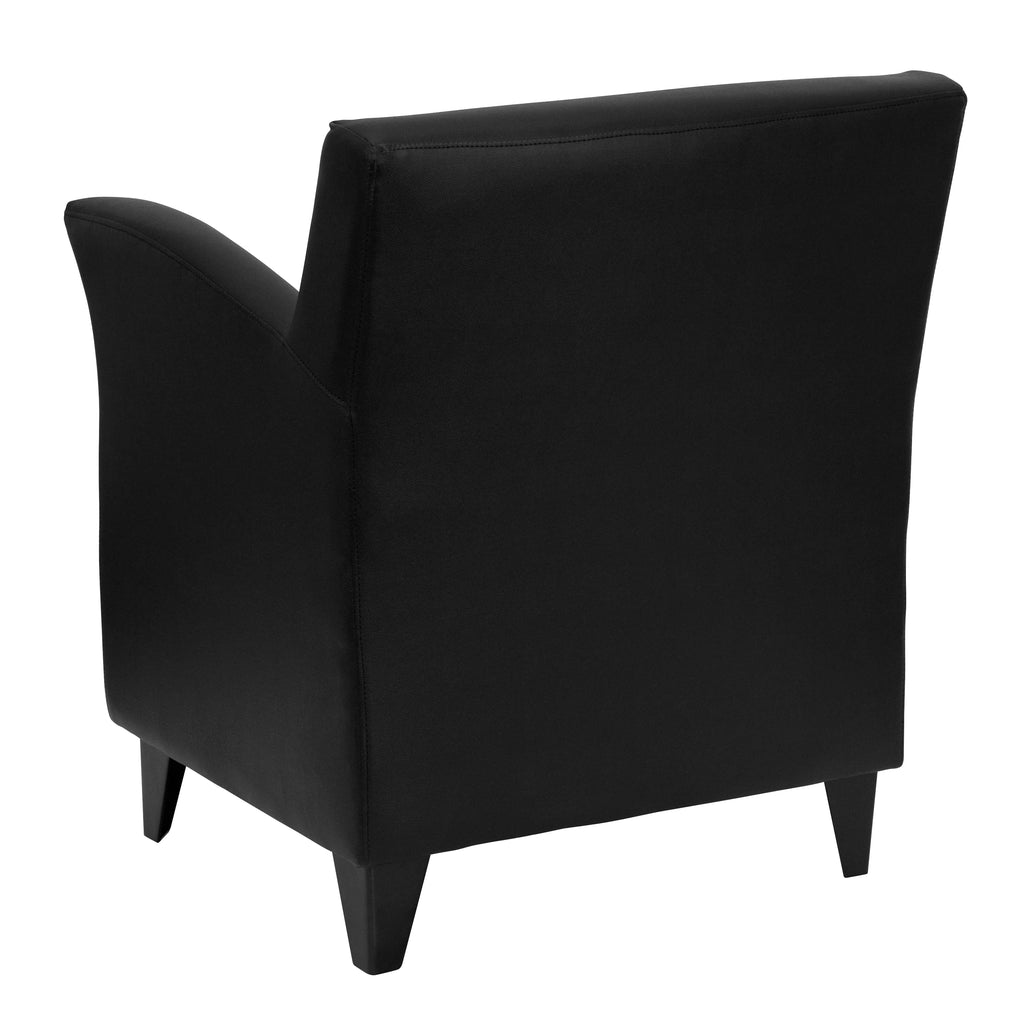 Black LeatherSoft Lounge Chair with Flared Arms F441