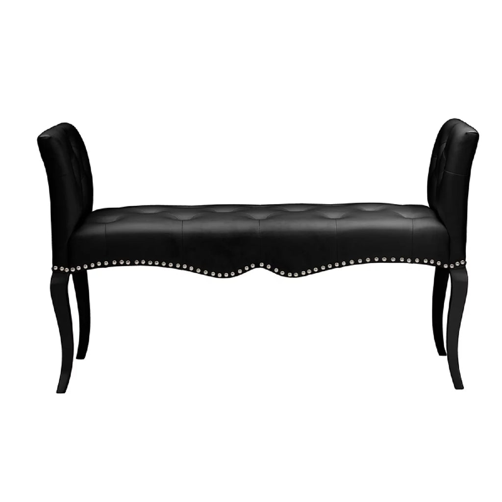 Black Faux Leather Seating Bench M1886