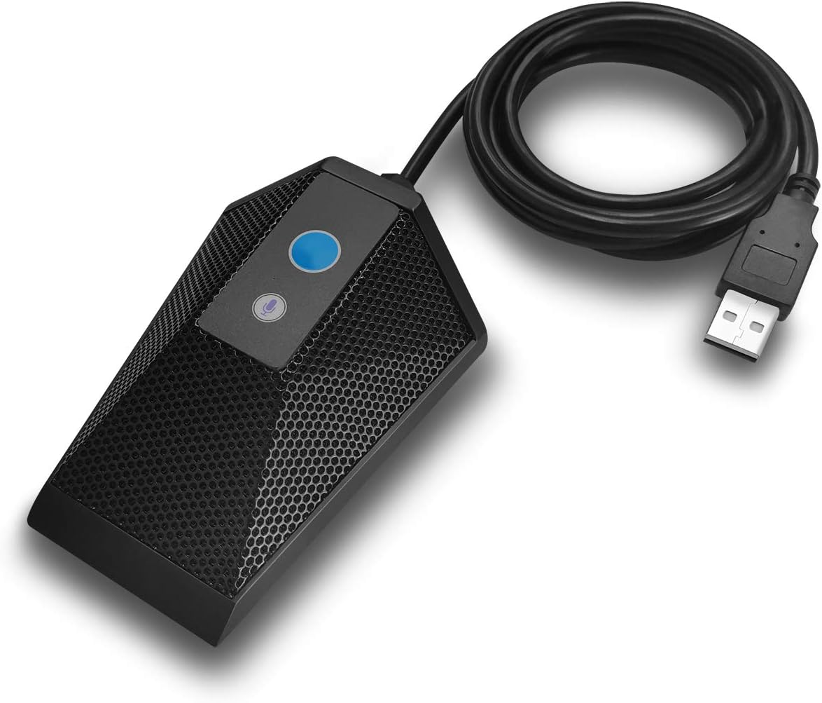 USB Computer Microphone Plug and Play Condenser Mic with Mute Button LED Indicator, Pack of 2 X988