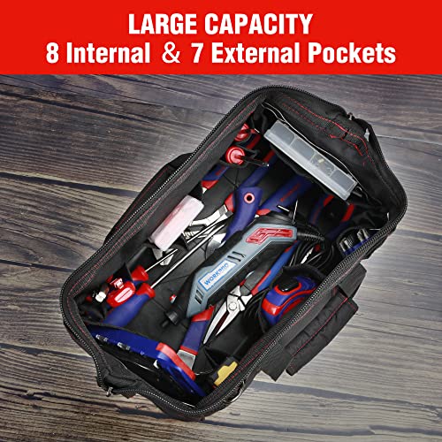 16-inch Wide Mouth Tool Storage Bag with Water Proof Rubber Base M437754