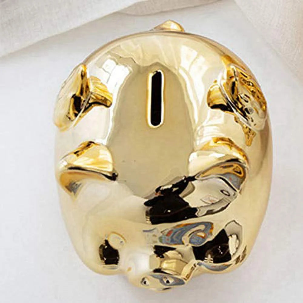 Ceramic Gold Pig Piggy Bank F31821