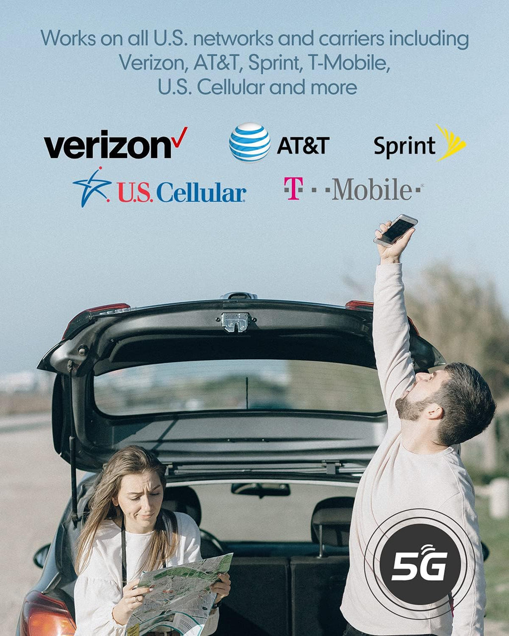 Car Cell Phone Booster with Magnetic Roof Antenna T3086