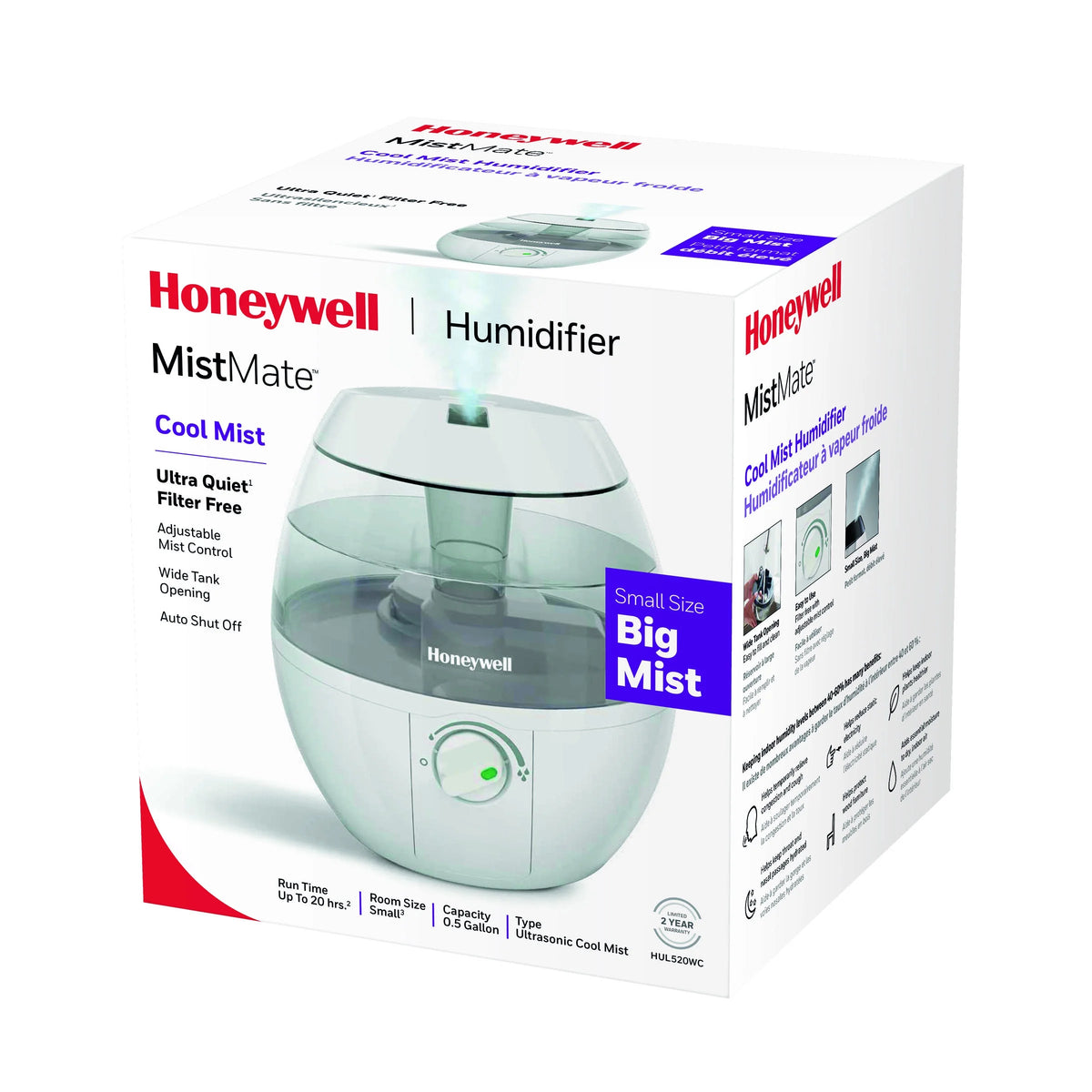 White Ultrasonic Cool Mist Humidifier U75618