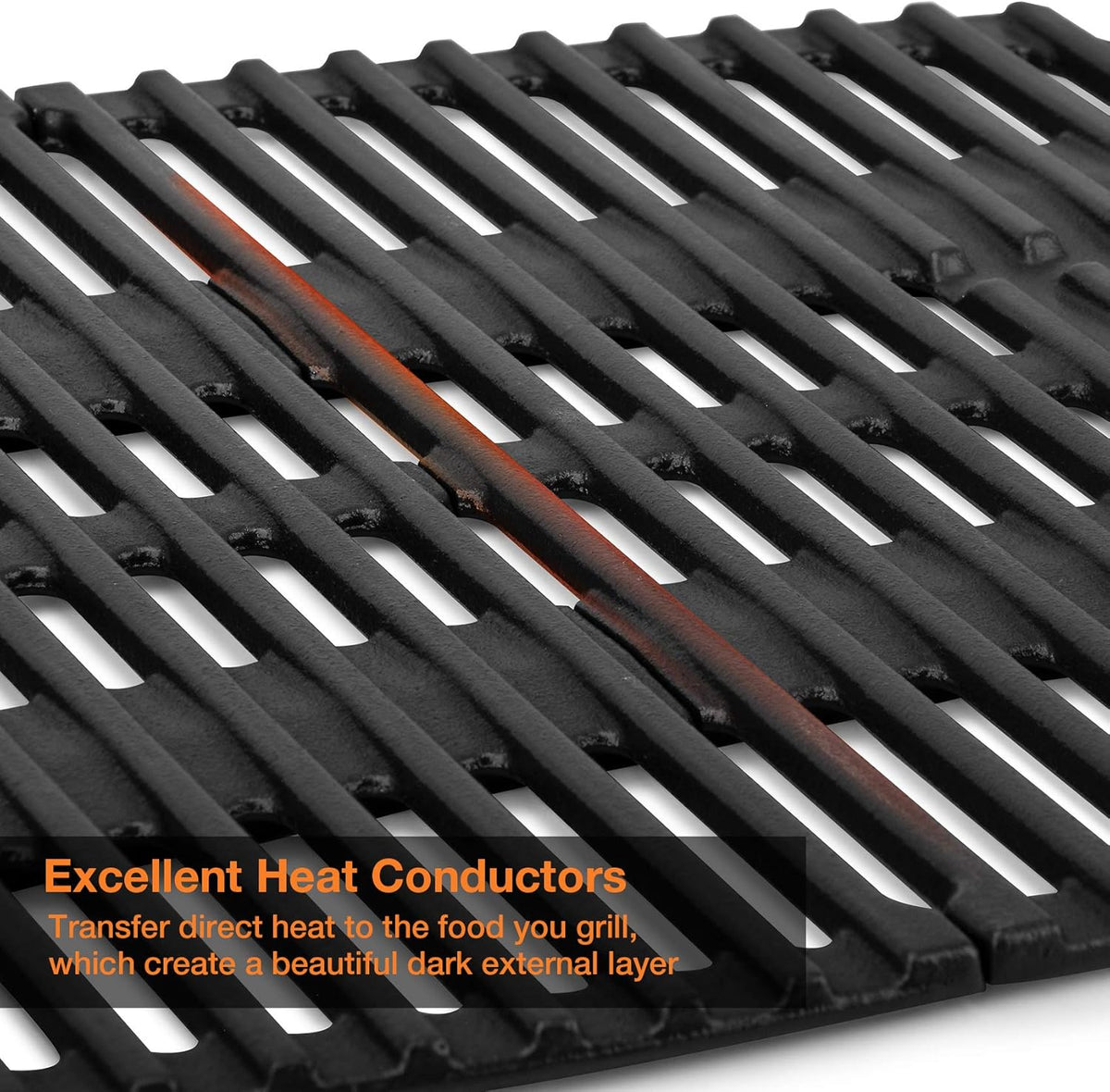 Cast Iron Cooking Grid Grates for Weber Q Series Gas Grill, Pack of 2 K6927