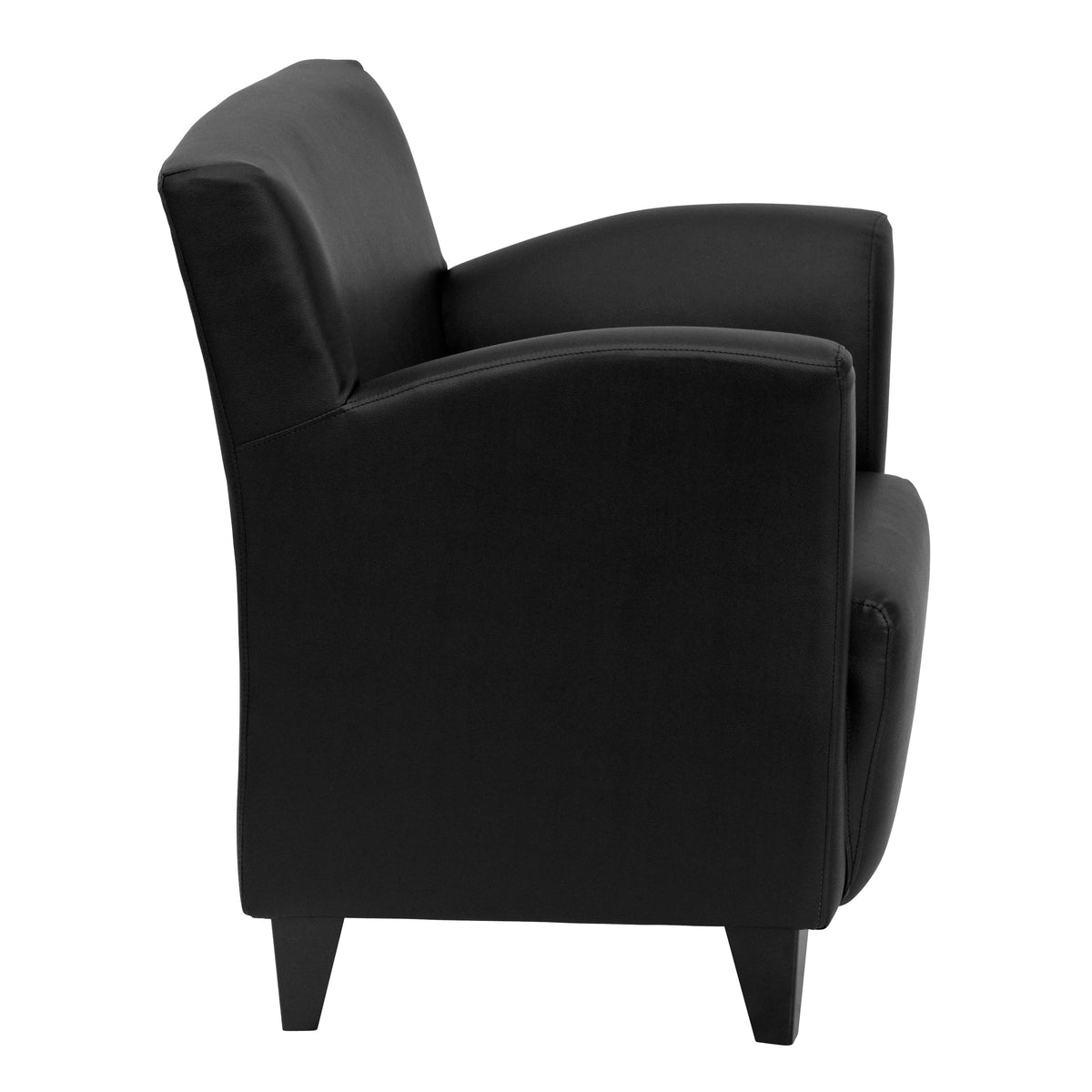 Black LeatherSoft Lounge Chair with Flared Arms F441