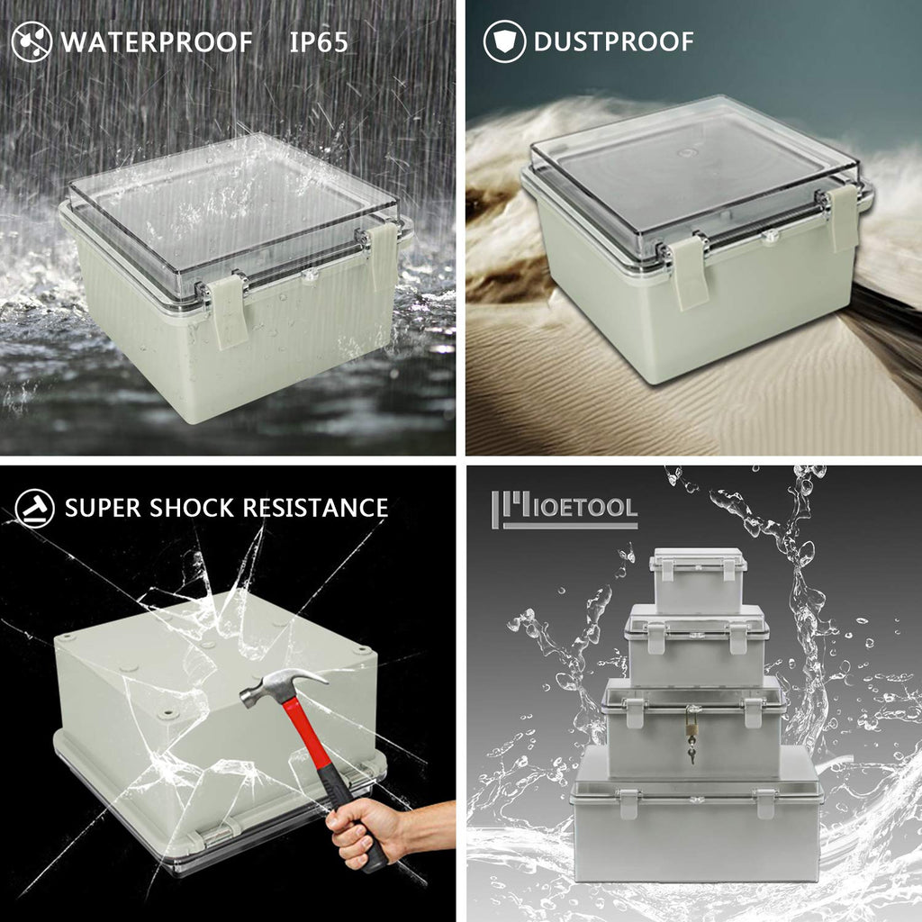 ABS Plastic IP65 Junction Box with Clear Cover 5.9 x 5.9 x 3.5 inch Pack of 2 X63264