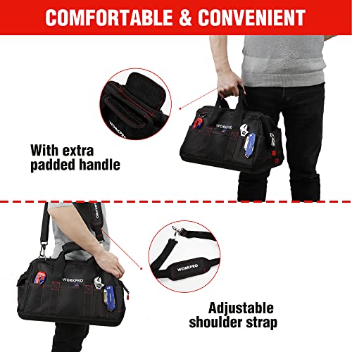 16-inch Wide Mouth Tool Storage Bag with Water Proof Rubber Base M437754