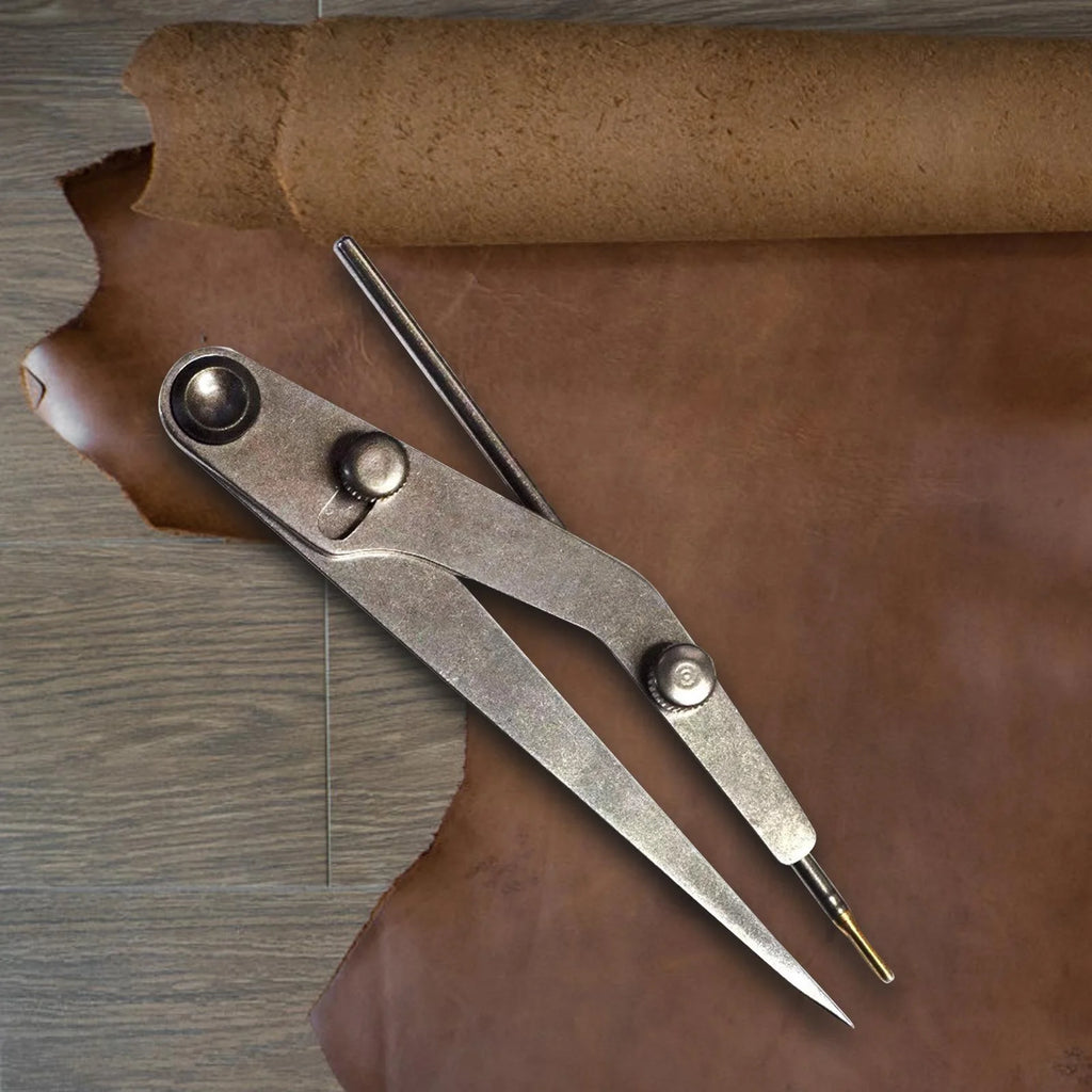 Leather Wing Divider Adjustable Compass for Woodworking Marking E8685