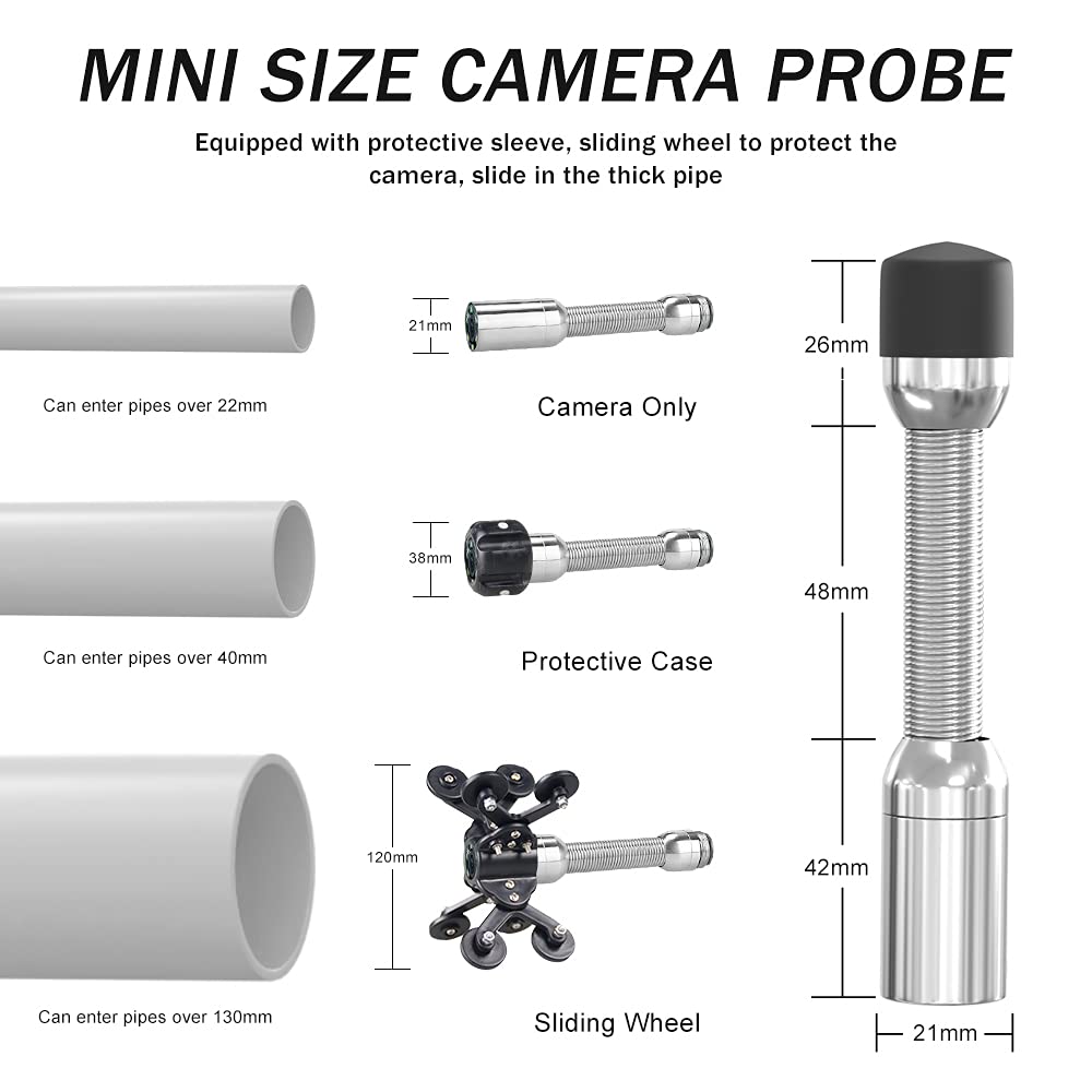 65ft WiFi Waterproof IP68 HD 1080P Sewer Camera I4054