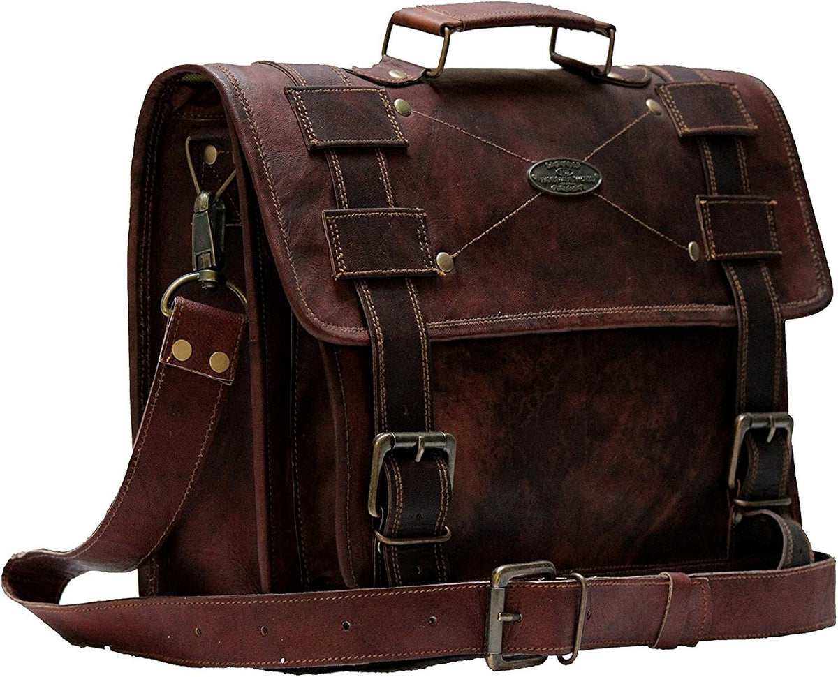 Vintage Brown Leather Laptop Messenger Bag (11 X 15) H60090