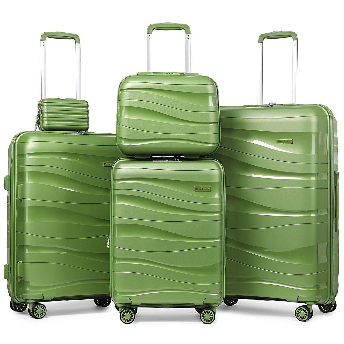 5 Luggage Sets PP Hardside Spinner Luggage Expandable Carry-on Suitcase P3294