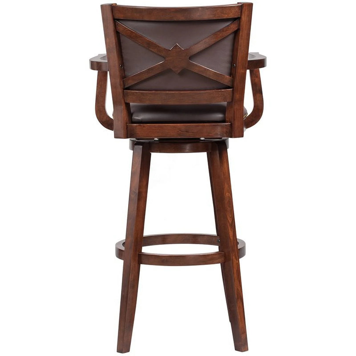 36" Swivel Extra Tall Wood Bar Stool in Cappuccino Q476