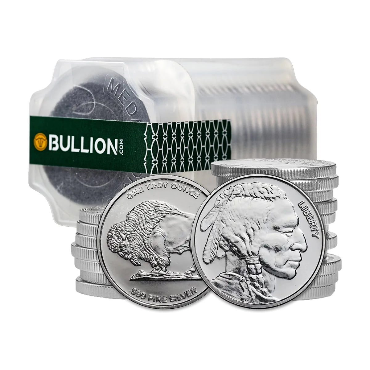 1 oz Silver Buffalo Round Tube of 20 Q3675