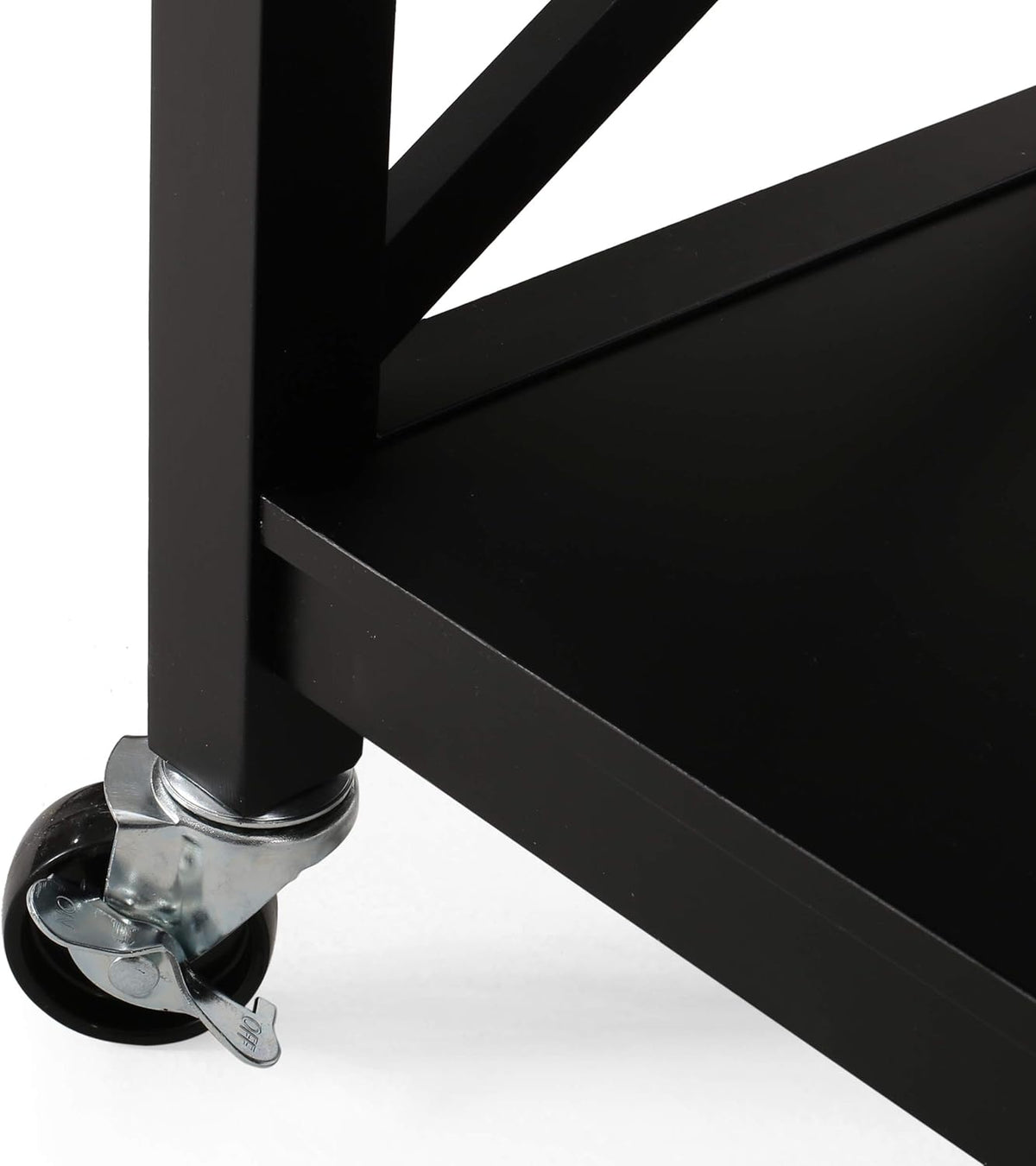 Black Natural Kitchen Cart with Wheels M56316