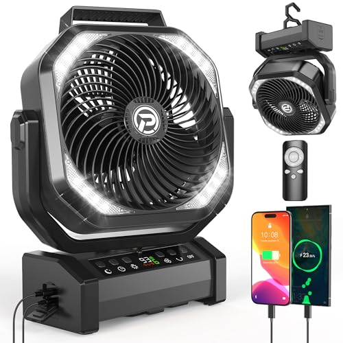 20000mAh Rechargeable Camping Fan with LED Lantern V69892