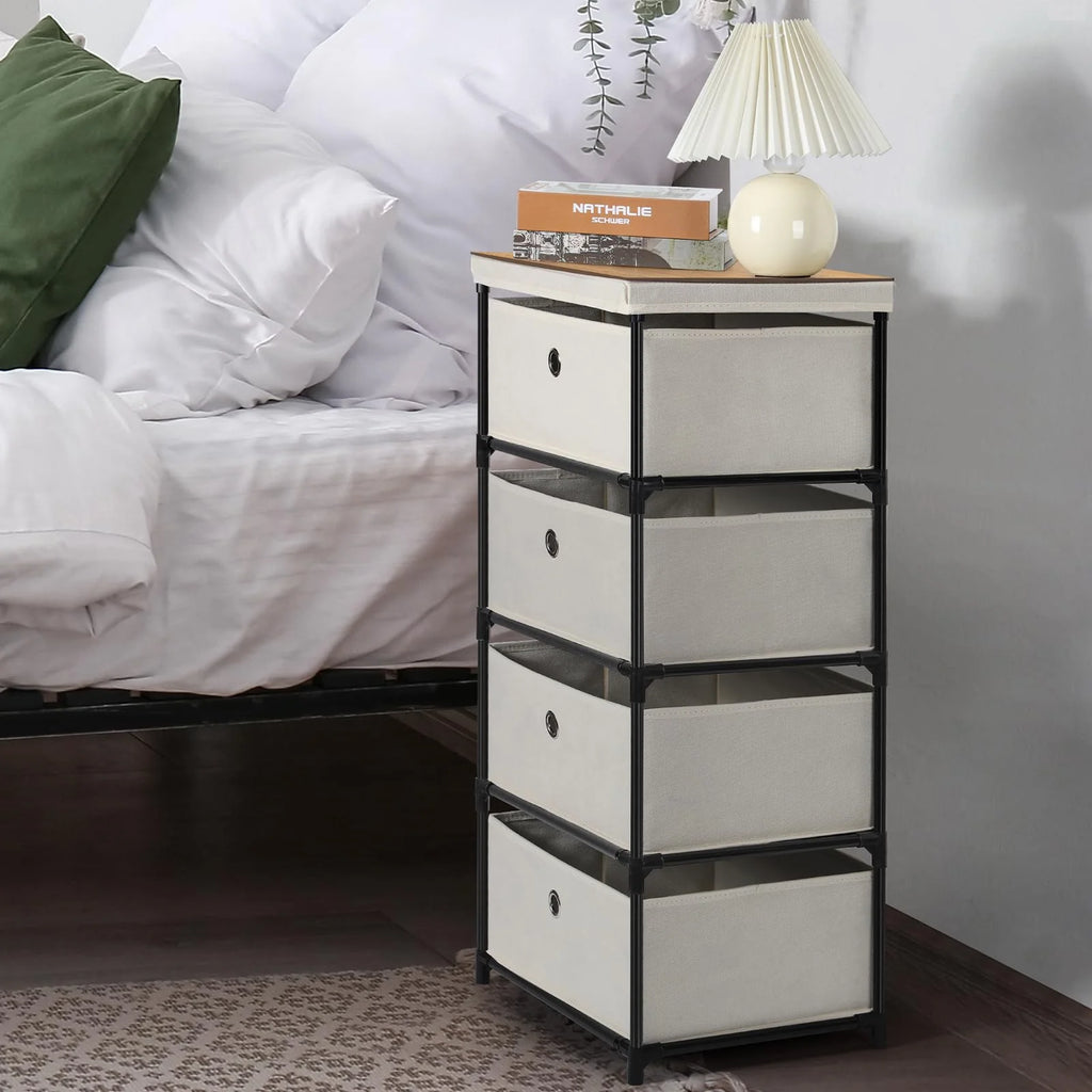 4 Drawer Fabric Storage Nightstand A488995