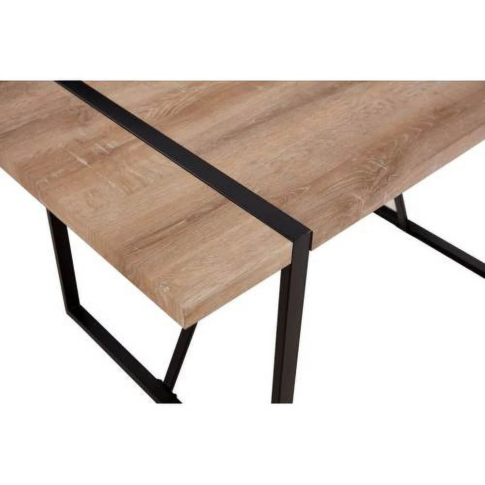 55" Rustic Industrial Rectangular MDF Wood Dining Table T3947