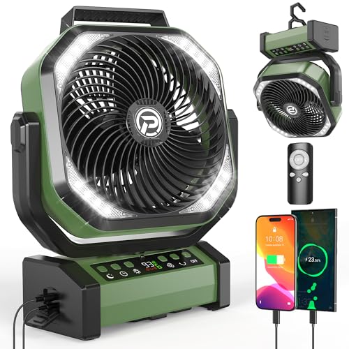 20000mAh Rechargeable Camping Fan with LED Lantern V69892