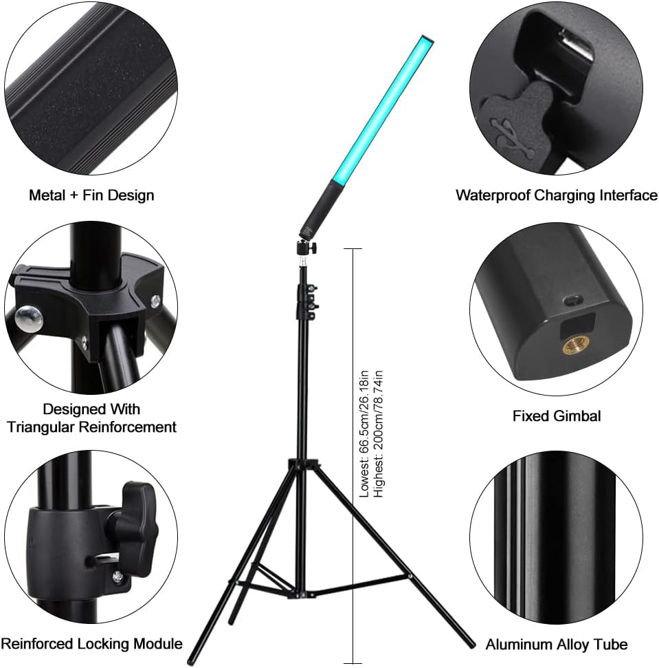 Handheld LED Video Light with Tripod & Remote Control, Pack of 2 Q129763