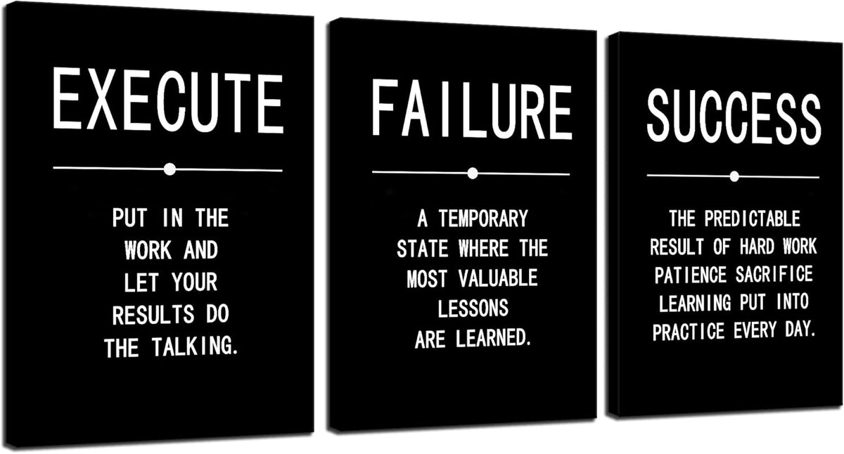 3 Pieces Black Framed Canvas Wall Art V6956