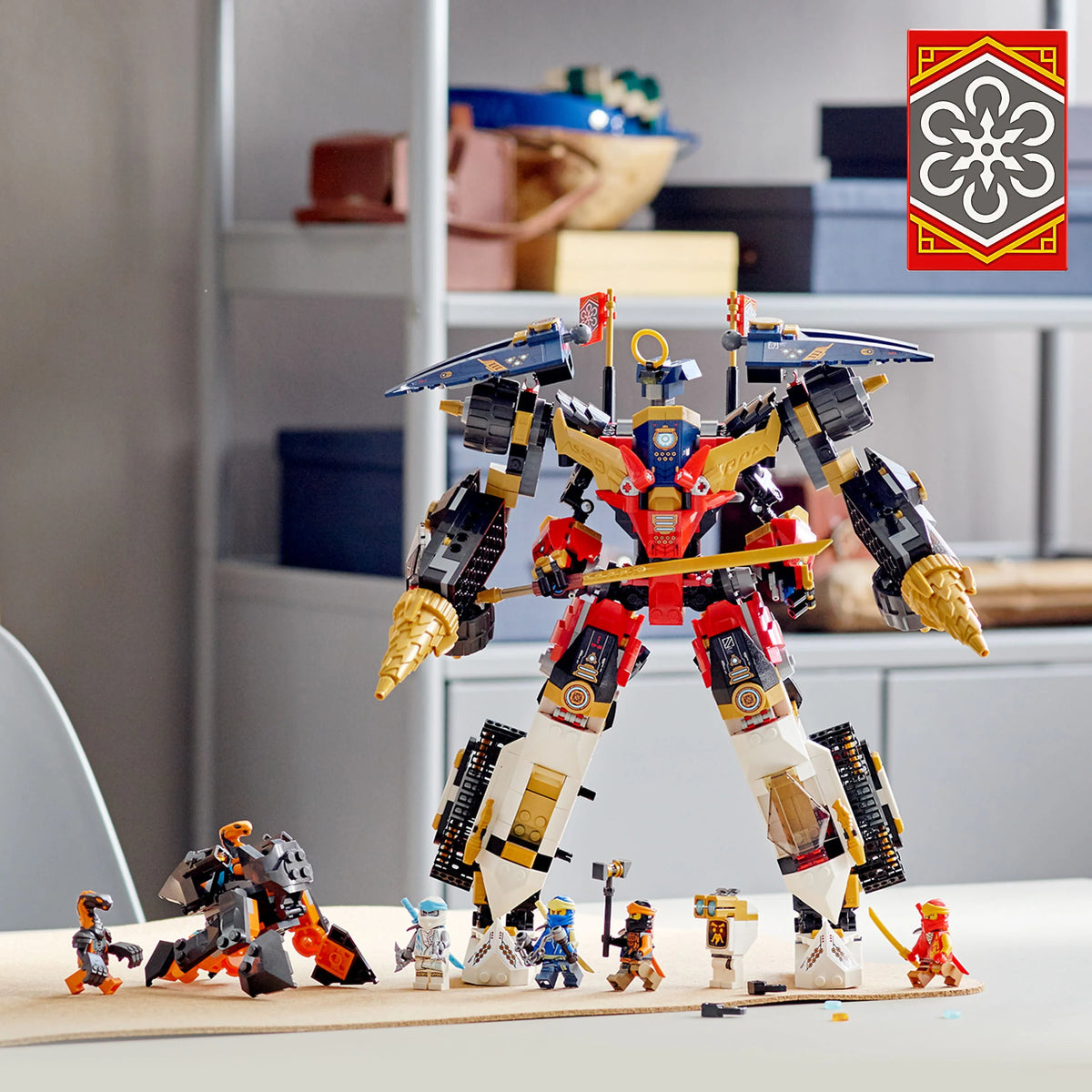 4 in 1 Mech Set with Toy Car, Jet Plane and Tank Toys plus 7 Minifigures Y45936