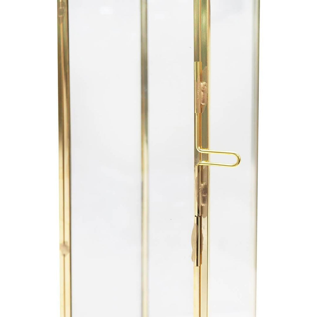 Black Glass Taper Candle Lantern Set K796705