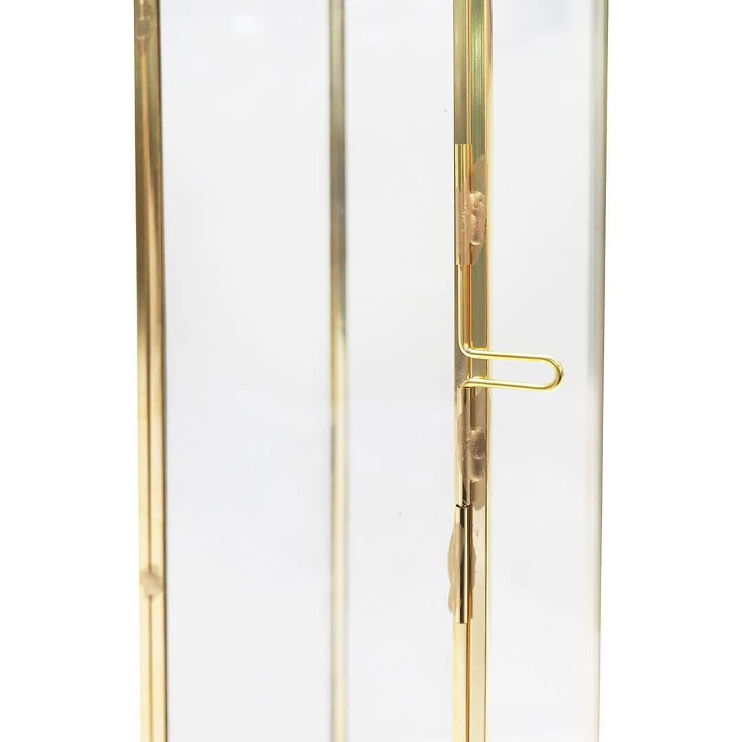 Black Glass Taper Candle Lantern Set K796705