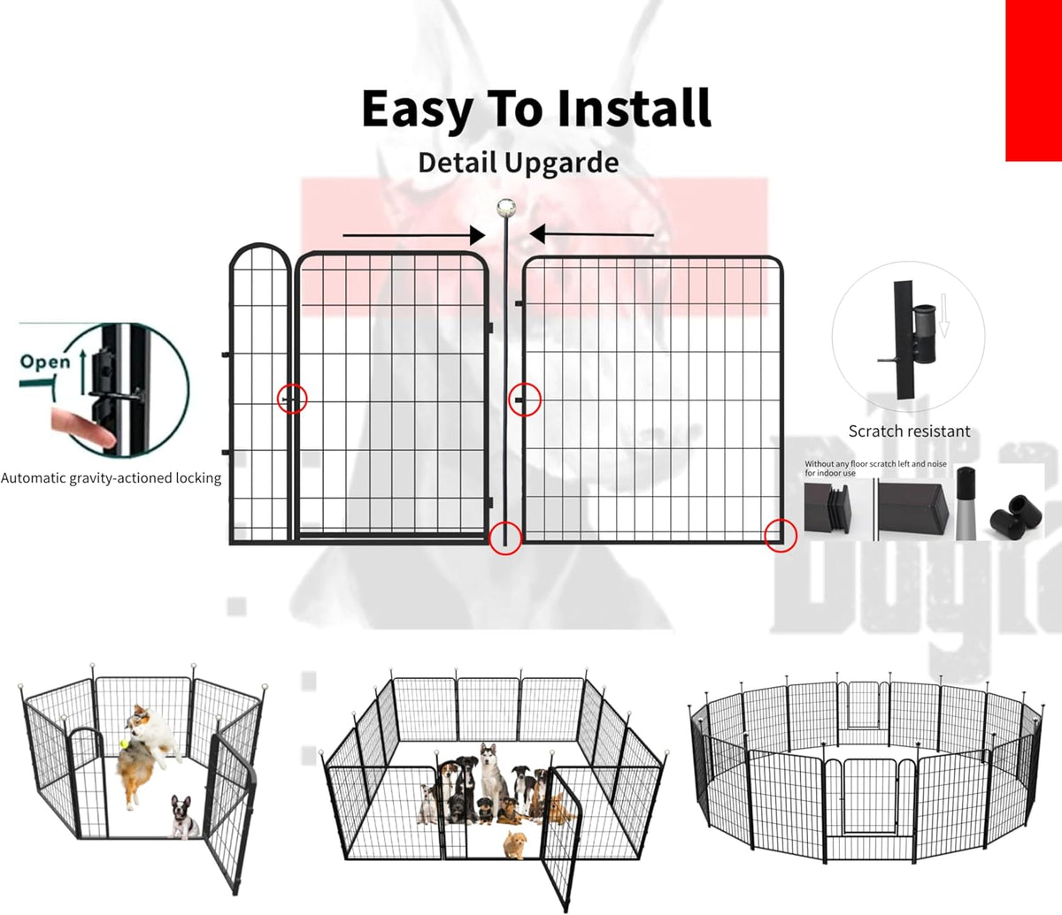32'' Portable Metal Dog Playpen with 6 Panels X421