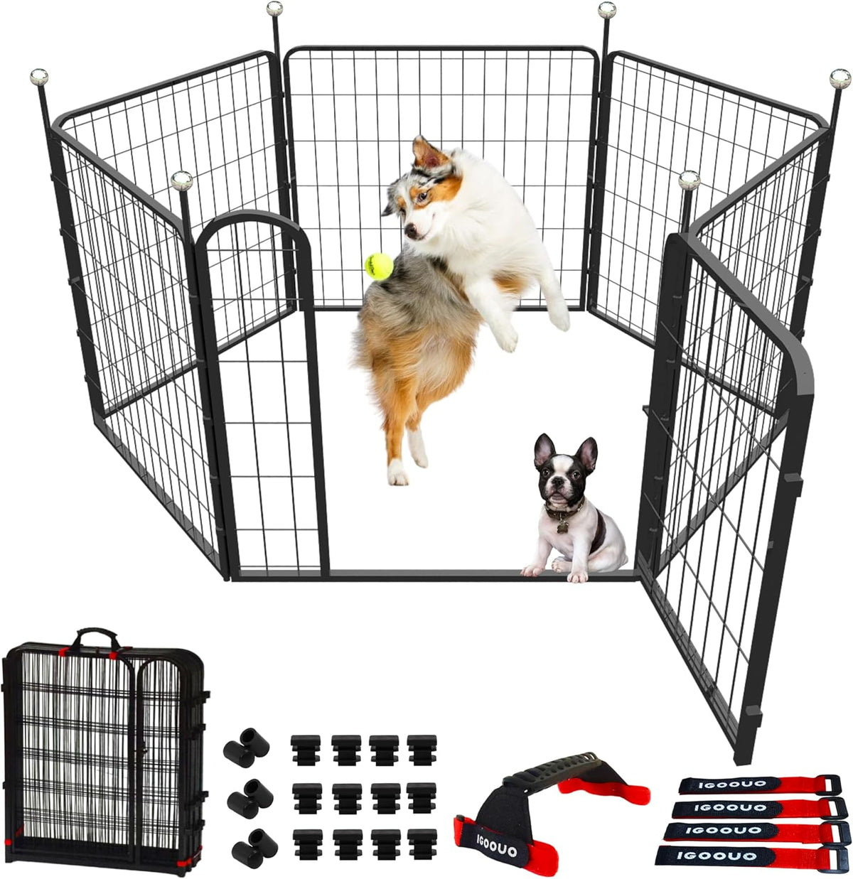 32'' Portable Metal Dog Playpen with 6 Panels X421