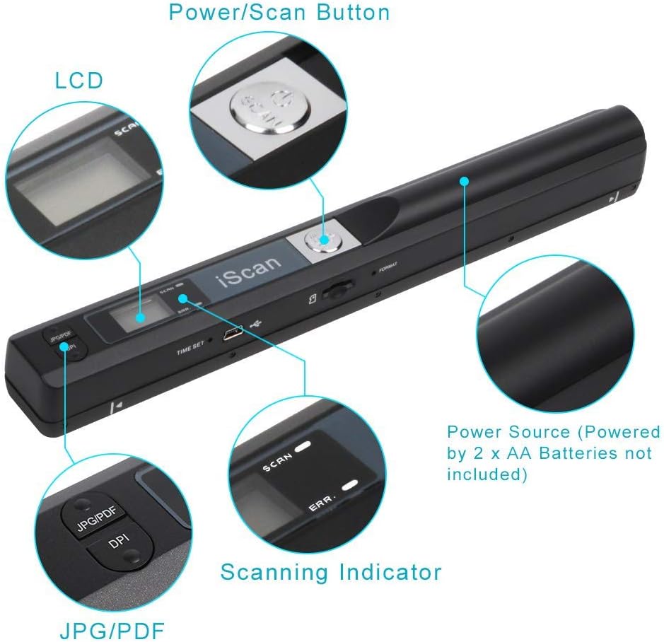 Handheld Document Scanner 900 DPI A4 H64968