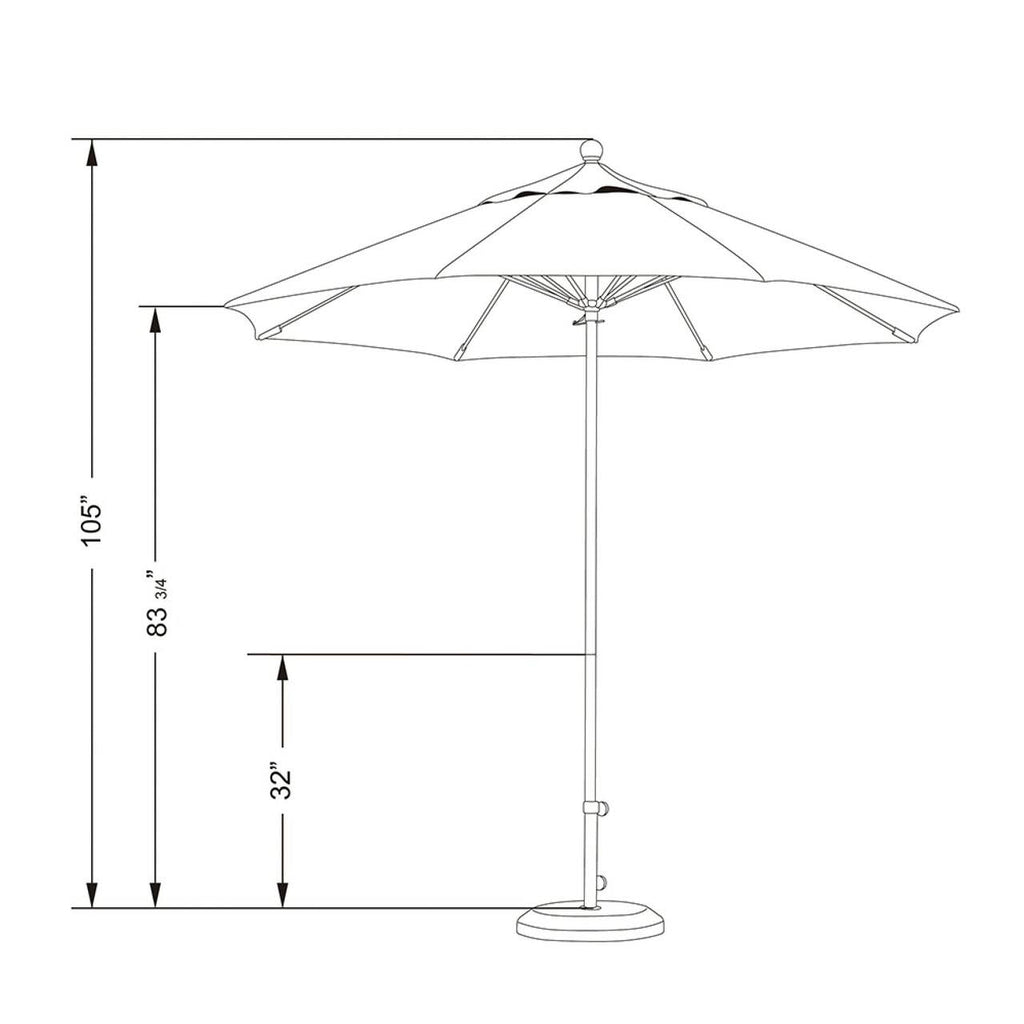 9' Fiberglass Market Umbrella R5050