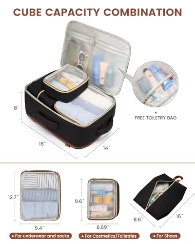 40L Waterproof Travel Backpack with 3 Packing Cubes N58452
