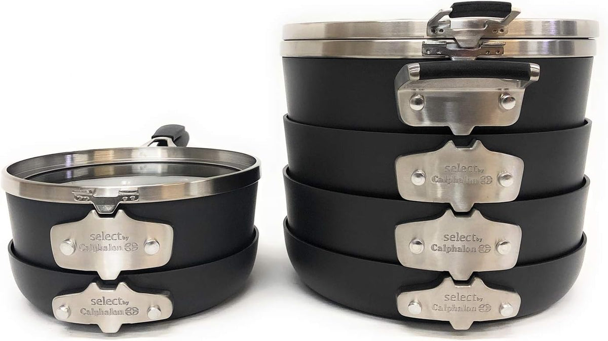 9pc Hard-Anodized Nonstick Cookware Set O19343