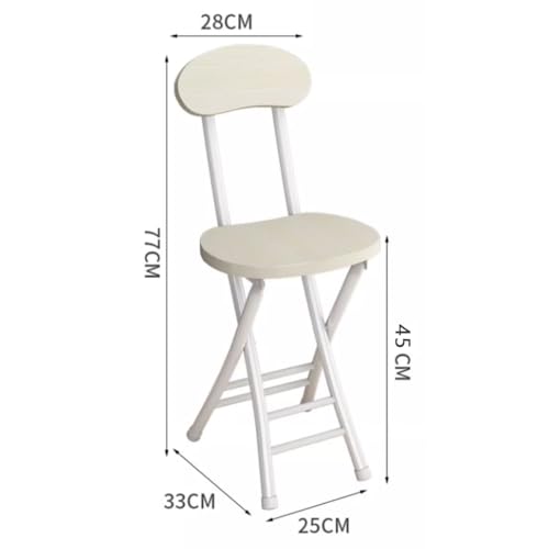 White Oak Folding Stool with Backrest Y75863