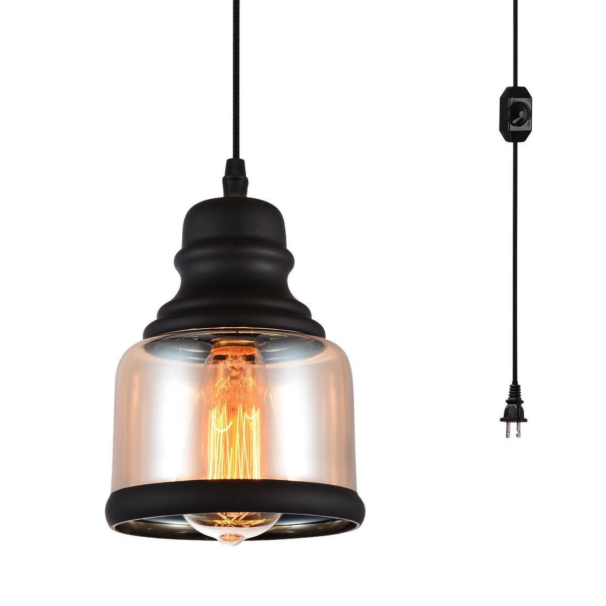 Glass Hanging Lights with Plug in Cord and Dimmer Switch R8980