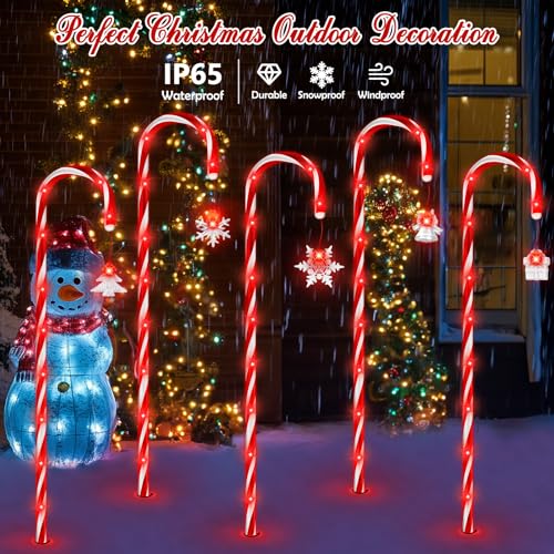 20 Pack 110 LED 41 inch Solar Candy Cane Pathway Lights with 8 Modes C728
