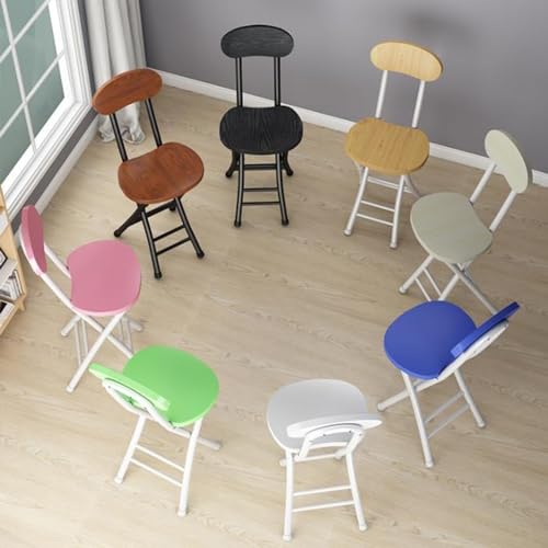 White Oak Folding Stool with Backrest Y75863