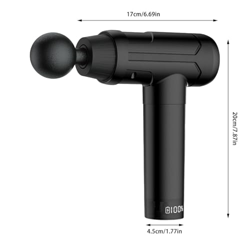Black Percussion Massage Gun with 6 Replacement Heads I513