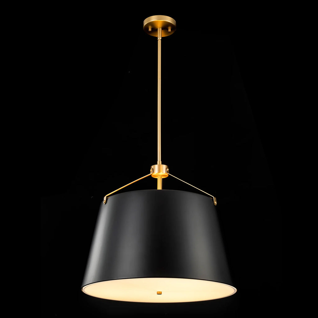 3-Light Dimmable Aluminum Drum Pendant P5743