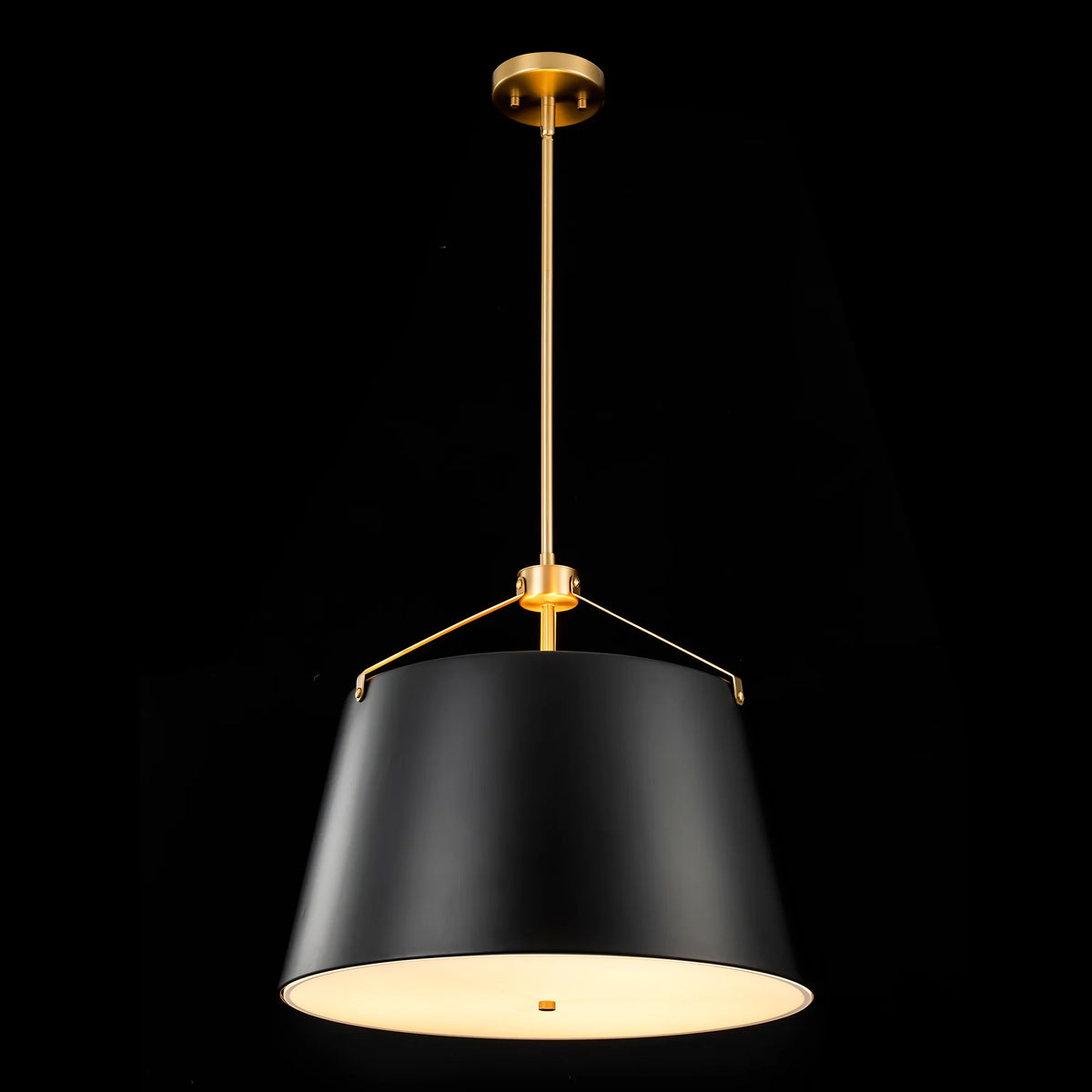 3-Light Dimmable Aluminum Drum Pendant P5743