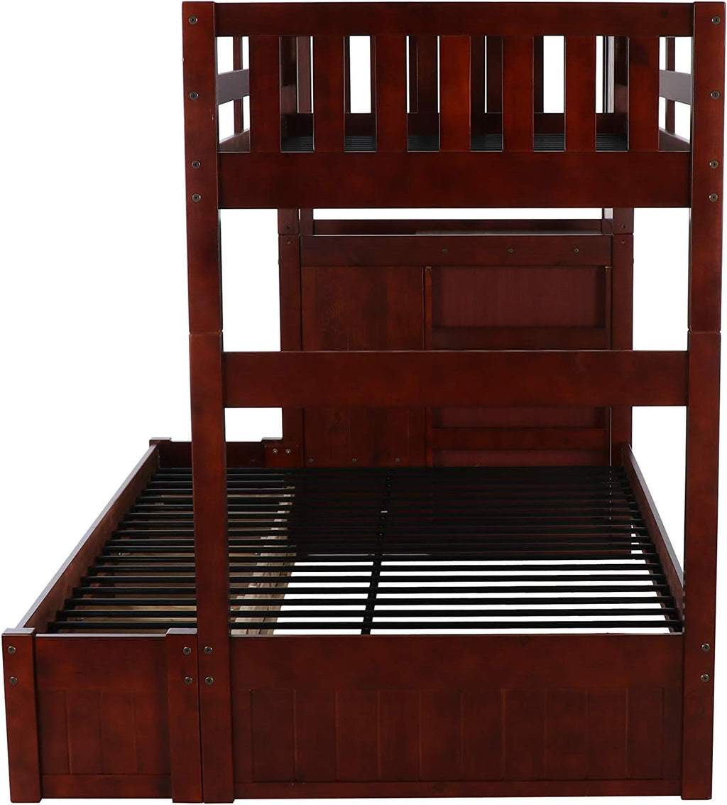 Twin Over Full Staircase Bunk Bed with 3 Drawers R956