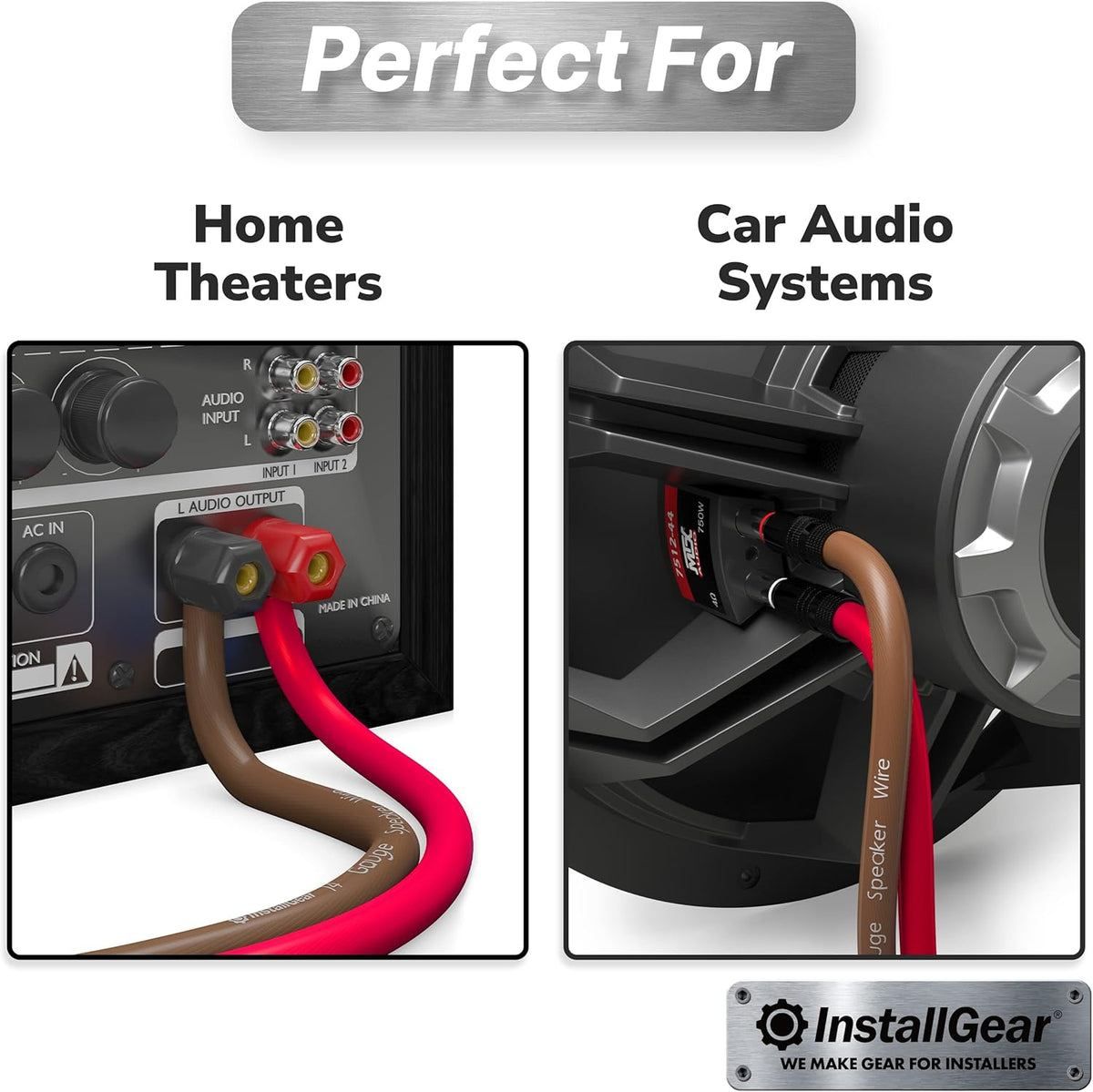 14 Gauge 100ft Speaker Wire Red/Black with 12 Banana Plugs Z318