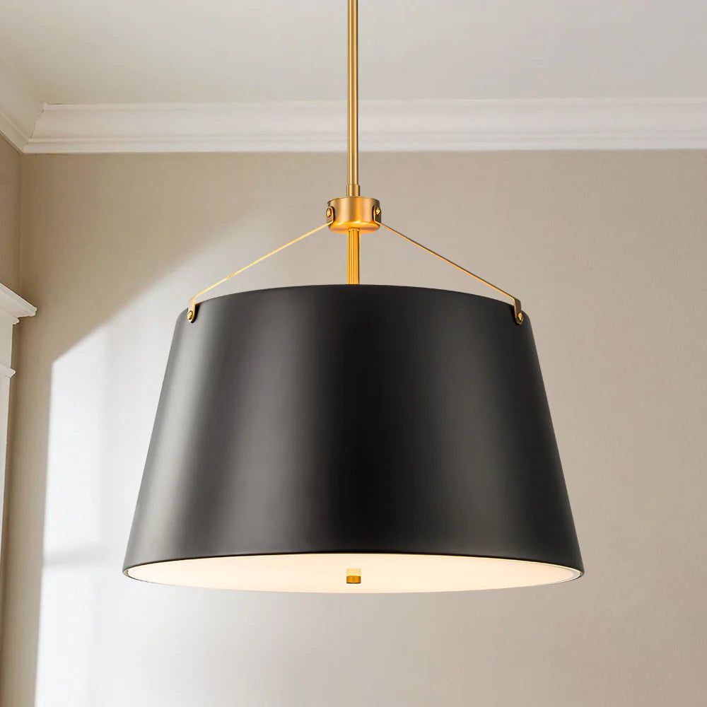 3-Light Dimmable Aluminum Drum Pendant P5743