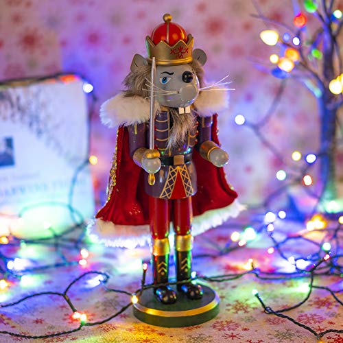 3 Set Christmas Nutcrackers Figures, 7 Inch Handmade Wooden Nutcracker Decorations I11569