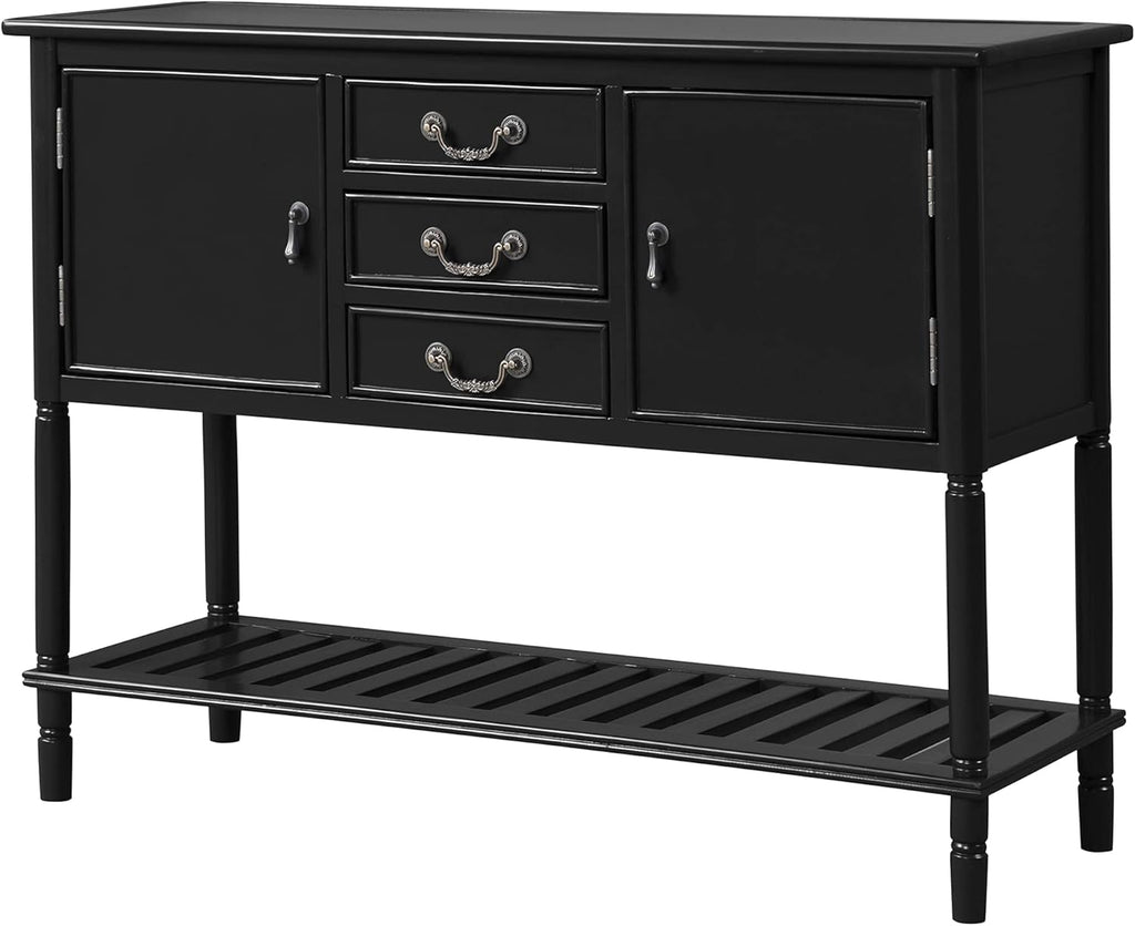 Solid Wood Console Table with 3 Drawers, 2 Cabinet and 1 Shelf F93453