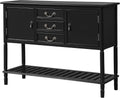Solid Wood Console Table with 3 Drawers, 2 Cabinet and 1 Shelf F93453