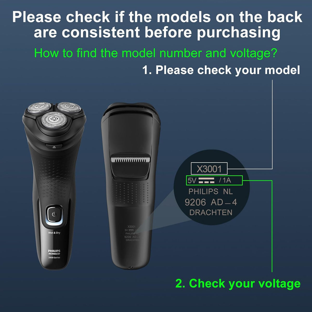 USB Charging Cable for Philips Norelco Shaver L3570