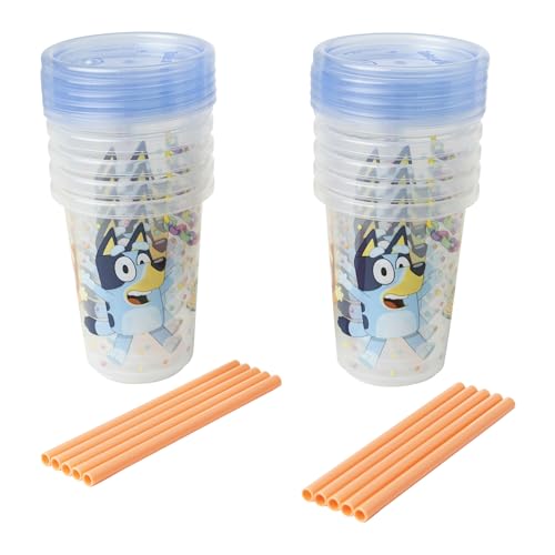 10 Oz 8 Count Toddler Straw Cups with Snap On Lids and Straws I502102