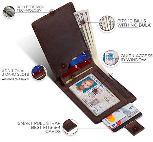 RFID Blocking Genuine Leather Bifold Wallet U839