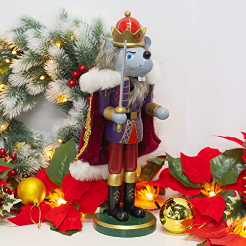 3 Set Christmas Nutcrackers Figures, 7 Inch Handmade Wooden Nutcracker Decorations I11569